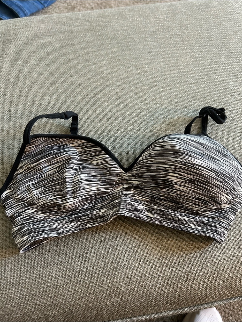 Xhilaration Black & White Striped T-Shirt Bra